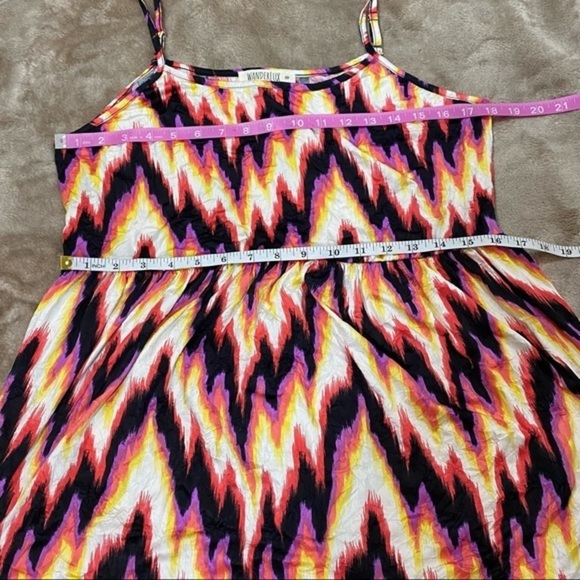 Wanderlux Womens Multicolored Crushed Spaghetti Strap Summer Dress Size M NWOT - Picture 7 of 7